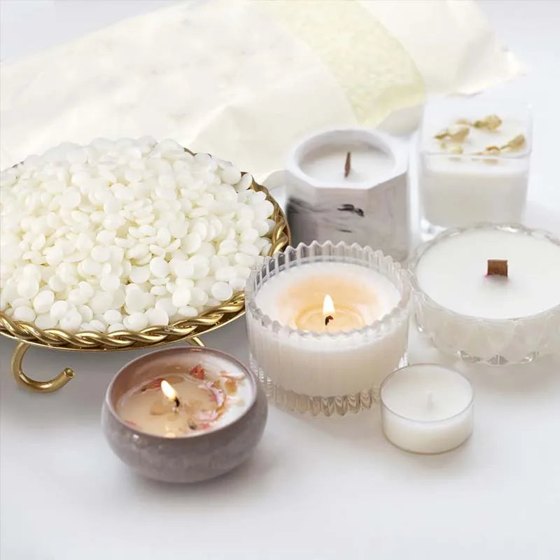 200/500/1000g Natural Soy Wax Flake For DIY Handmade Candles Crafts Additive-Free Scented Candle Raw Material Making Kit Zpaxo