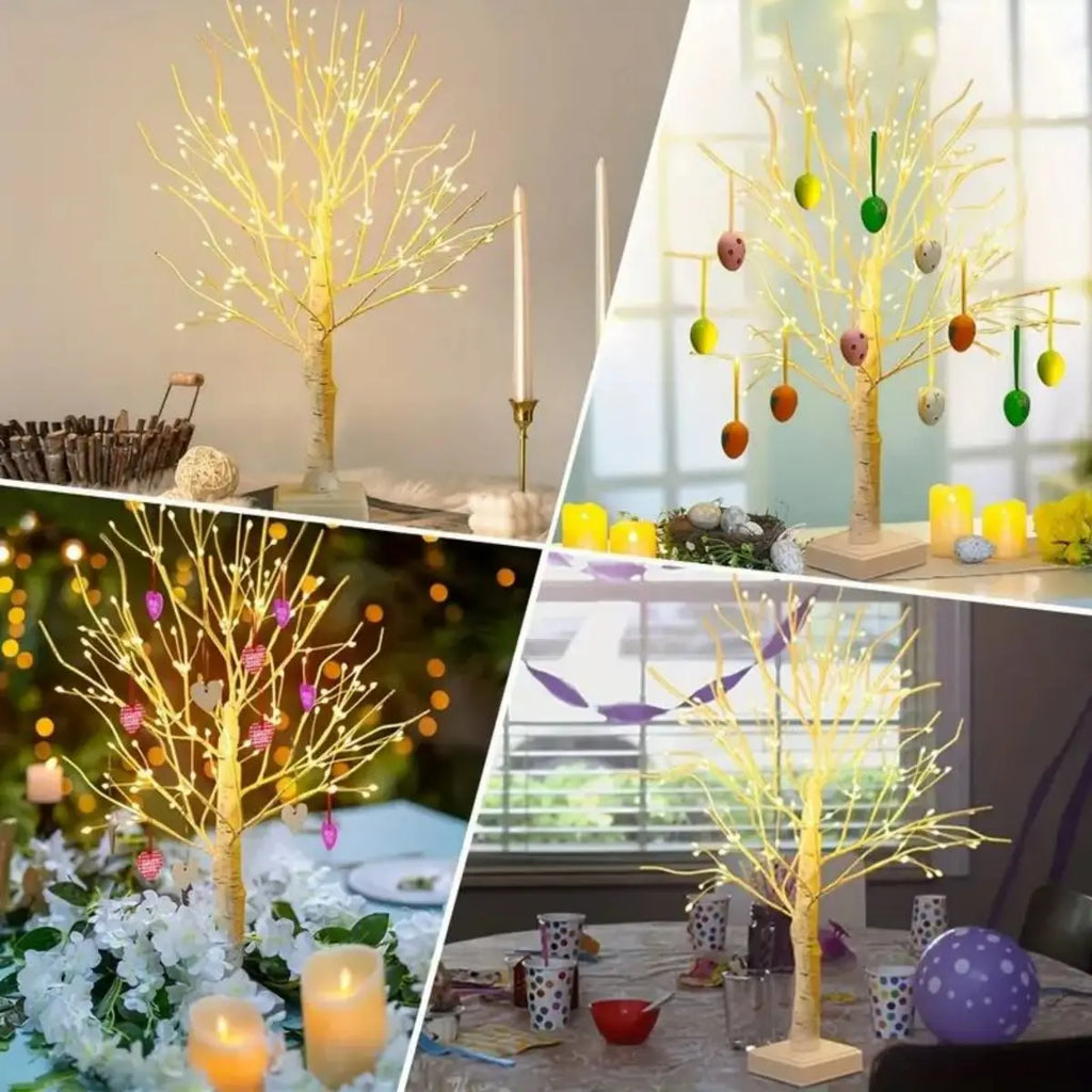 144 LED Birch Tree Lights Warm White Light USB 3AA Battery Powered Zpaxo
