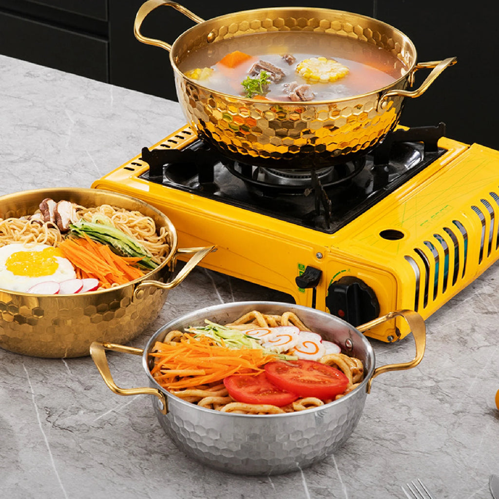 Korean Ramen Cooking Pot Suitable for All Stoves Quick Heating Ramyun Kimchi Cooker for Camping Beach Patio Dinner Parties Curry Zpaxo