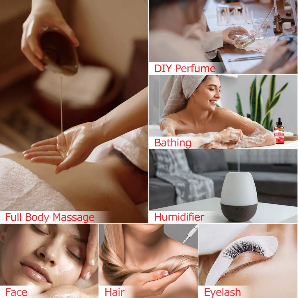 Raspberry essential oil, fruity scent, suitable for body massage and hair care, can also be used in aromatherapy machines Zpaxo