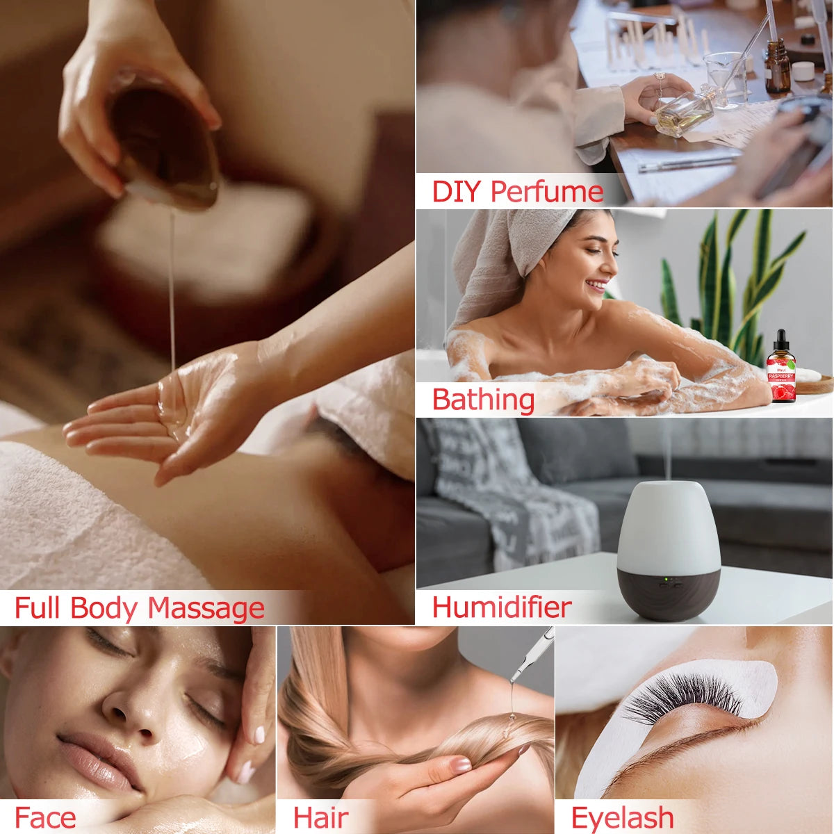 Raspberry essential oil, fruity scent, suitable for body massage and hair care, can also be used in aromatherapy machines Zpaxo