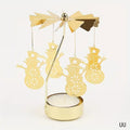 Christmas Golden Candlestick Metal Tea Lamp Stand Tree Rotating Zpaxo UU