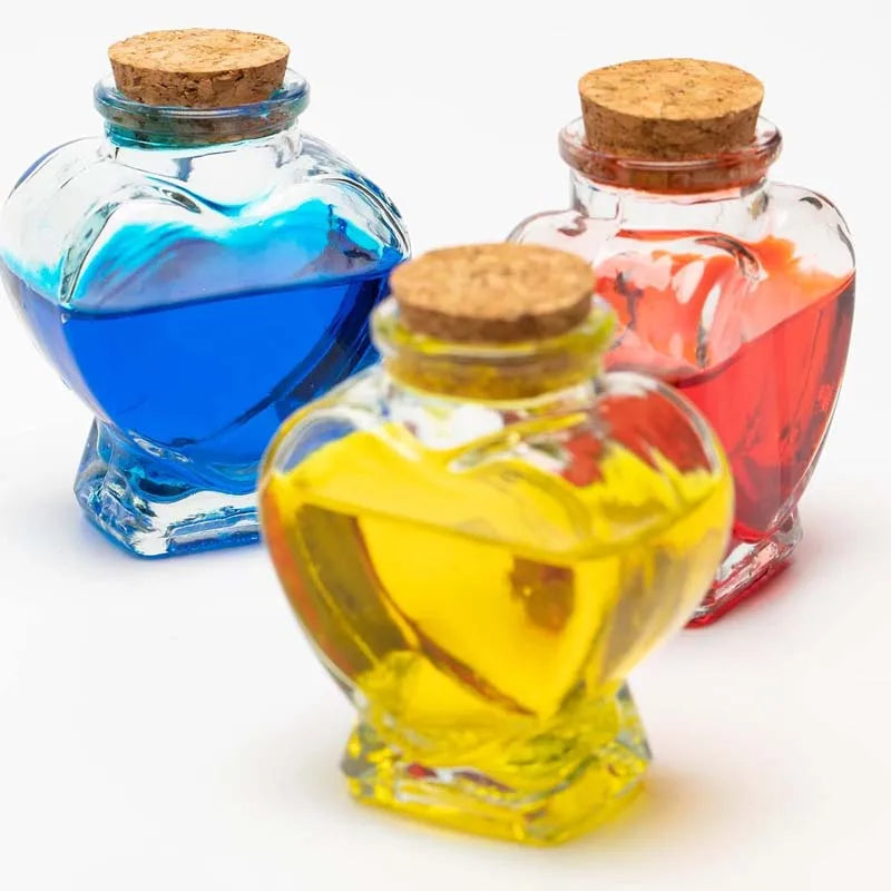 Mini Heart-Shaped Glass Bottles with Cork Stoppers | DIY Crafts Mini Glass Craft Bottles Zpaxo