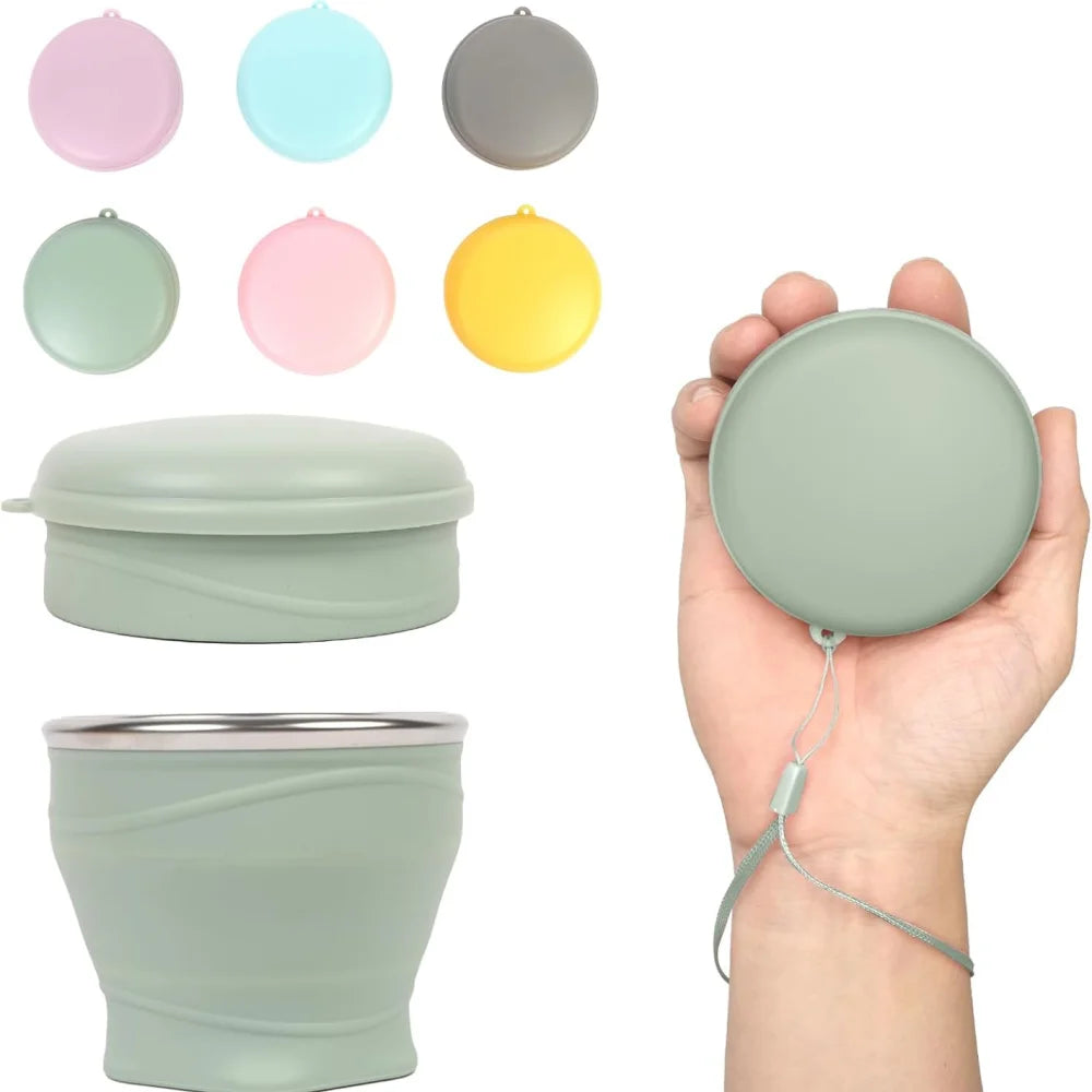 Foldable Water Cup Silicone Travel Camping Lid Suitable Zpaxo