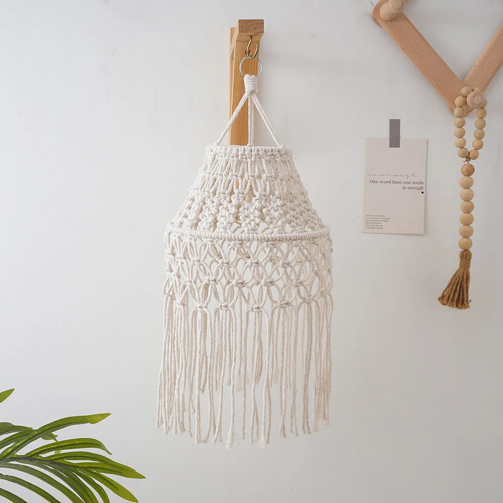 Boho Lampshade Lamp Shade Accessory Handwoven Light Decor Woven Zpaxo