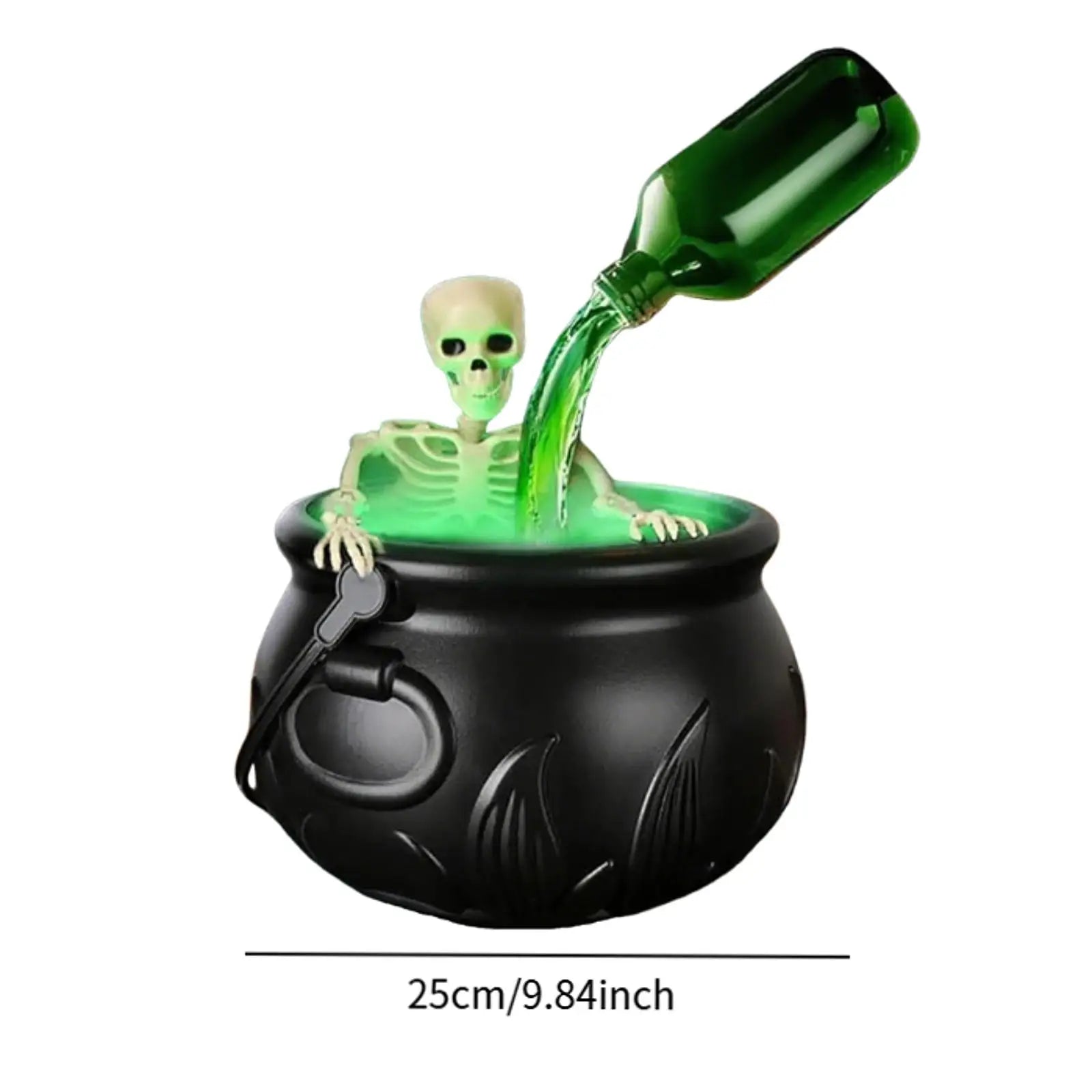 Halloween Witch Cauldron Mist Maker with Lights & Fog Halloween Mist Maker Zpaxo 25cm with Skeleton Other