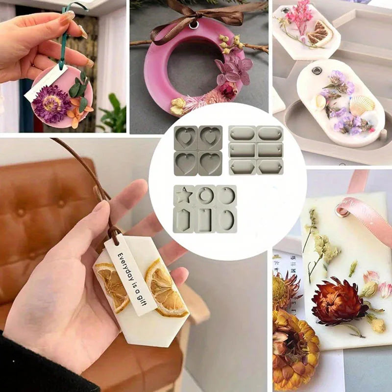 1PC DIY Silicone Clay Aromatherapy Tablets Molds Crafts Hanging Ornaments Wax Molds Flower Soap Mold Craft Accessories Zpaxo