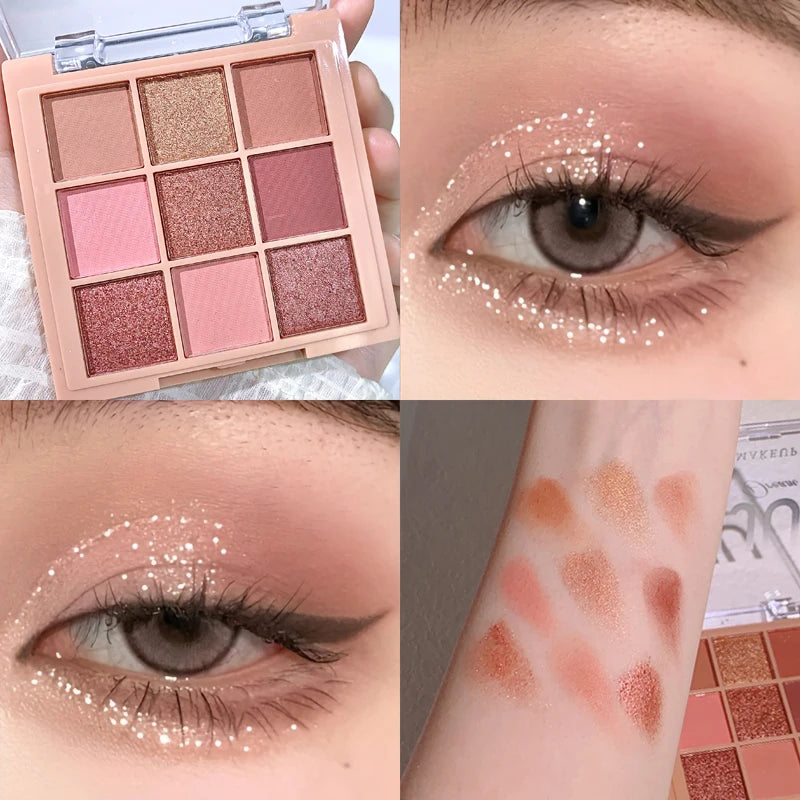 JUJU DREAM Warm Winter Brown Shadow 9 Colors Eyeshadow Matte Pearlescent Brightening Atmosphere Korean Series Zpaxo 01
