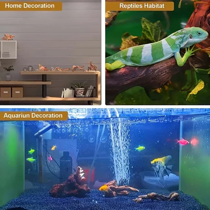Natural Driftwood Aquarium Decor 2-Pack | Fish Tank Wood Ornament Aquarium Driftwood Decor Zpaxo