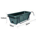 Hanging Planter For Balcony Railing Planter Ornament Hanging Flower Pot Window Box Planter for Farmhouse Rectangular Plant Baske Zpaxo Green