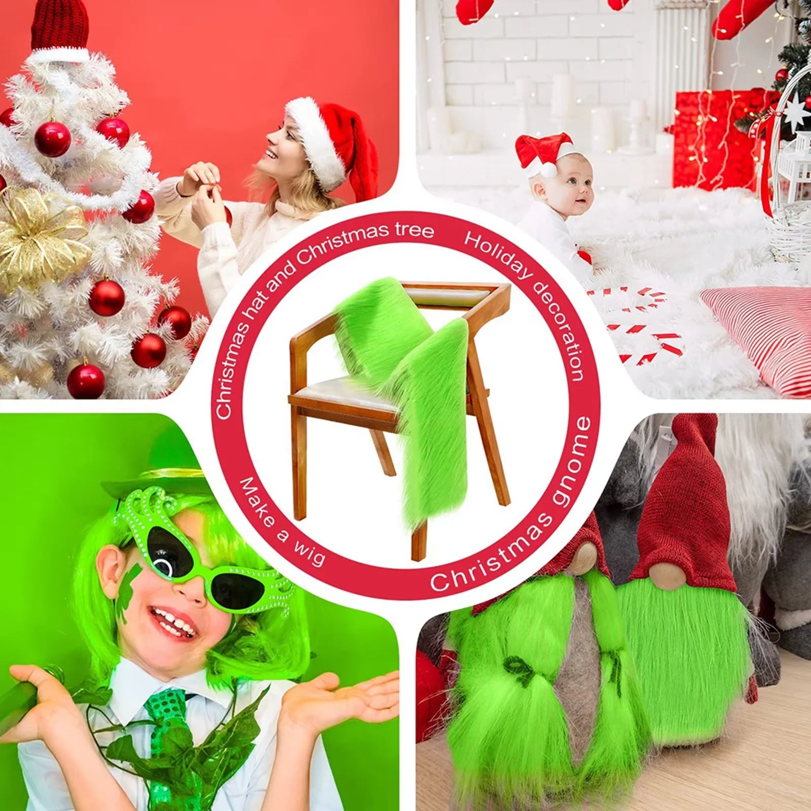 1x Faux Fur Fabric Costume Soft Artificial Dwarf Decoration Clothing Zpaxo