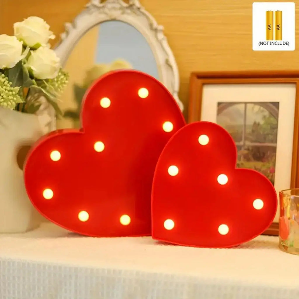 LED Letter Love Heart Lights Proposal Marriage Romantic Confession Zpaxo