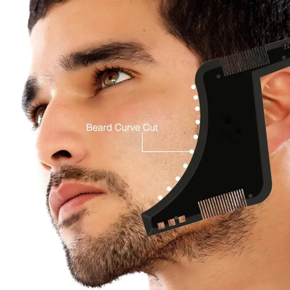 1PC Men Beard Styling Template Stencil Beard Comb for Men Lightweight and Flexible Fits All-In-One Tool Beard Shaping Tool Zpaxo