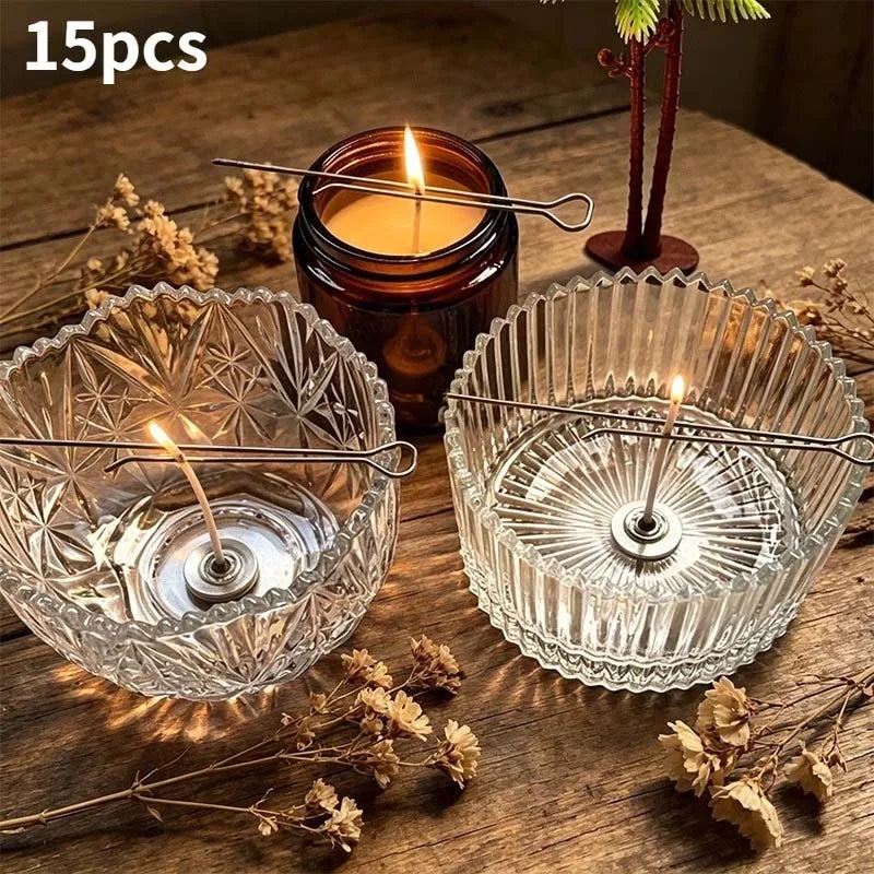 15-Pack Stainless Steel Candle Wick Holders & Centering Clips Candle Making Tool Zpaxo