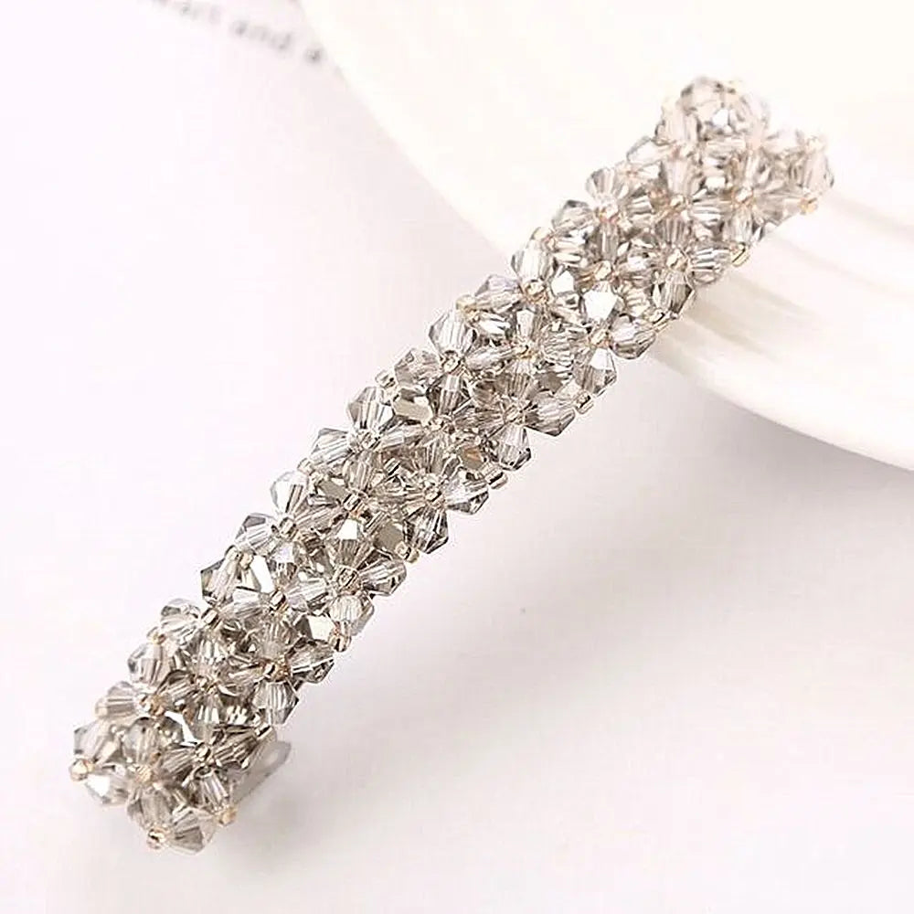 Fashion Elegant Crystal Diamond Hair Clips Women Girls Geometric Zpaxo grey