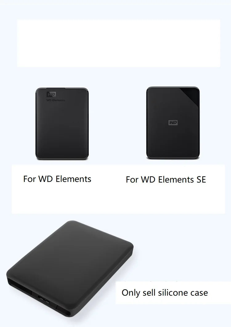 Portable Hard Drive Soft Silicone Cover Protect Sleeve skin 4TB 5TB Case for WD Elements SE Zpaxo