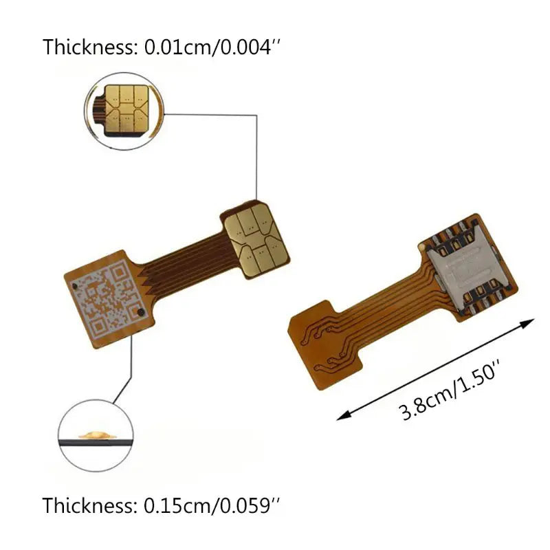 Hybrid Double Dual SIM Card Micro SD Adapter Android Phone Extender