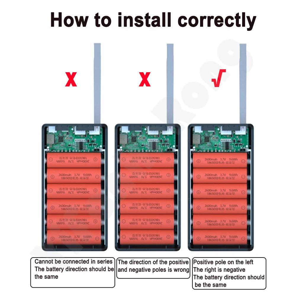 DIY Power Bank Case 12x18650 Battery Charge Storage Box 5V Dual USB Type C Micro USB Interface For Smart Phones Zpaxo