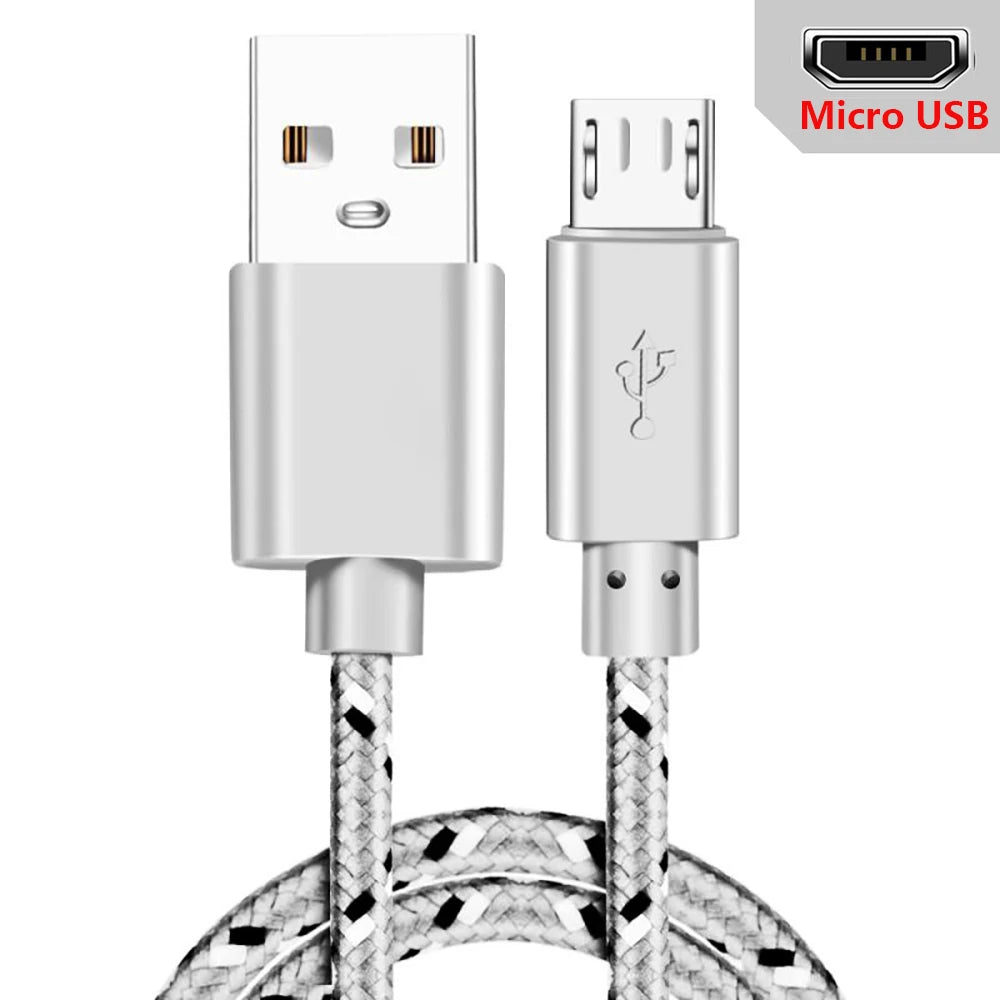 Micro USB Cable 1m Data Sync Charger Xiaomi Samsung Huawei Android