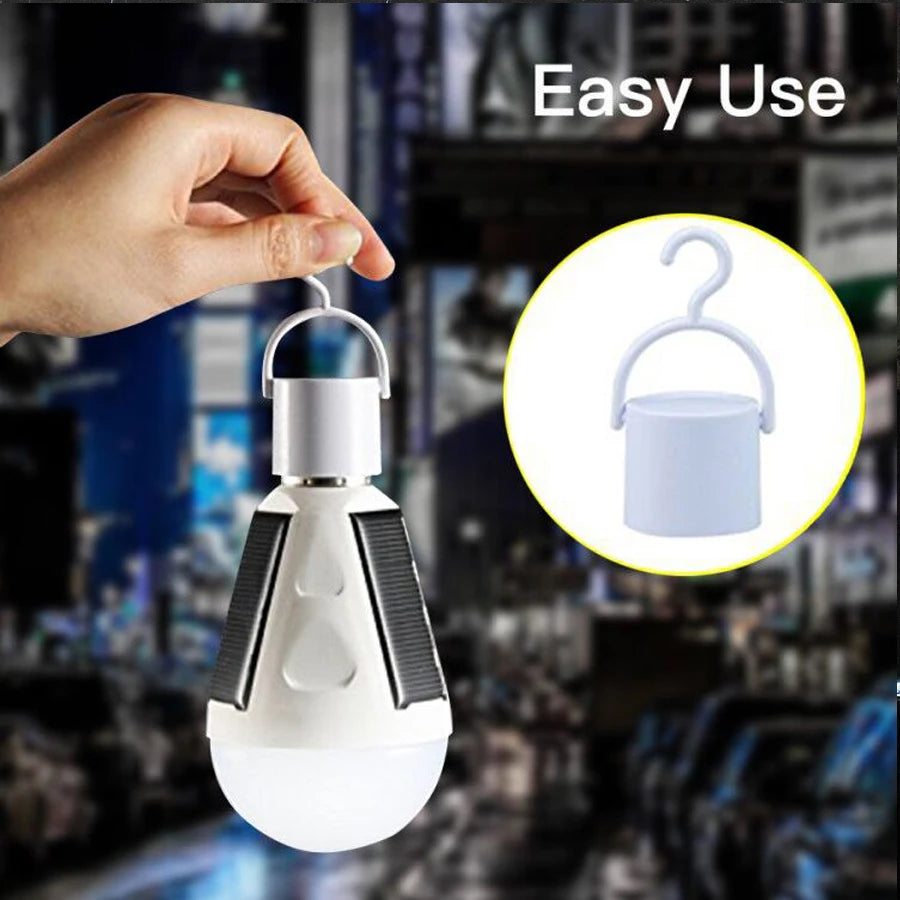 Solar LED Camping Lights 7W 12W E27 AC85V-265V Emergency Bulb Hook Zpaxo
