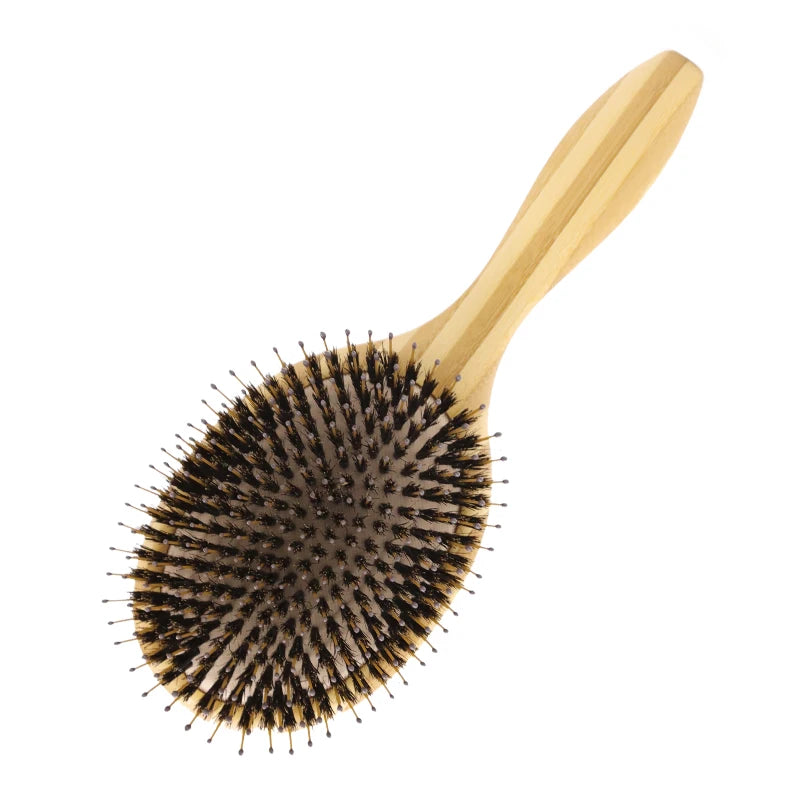 Professional Hair Brush Airbag HairBrush Hair Message Brush Soft Boar Bristle Brush Fast Hair Straightener Bamboo Hairbrush Zpaxo boar mix Nylon China Mainland