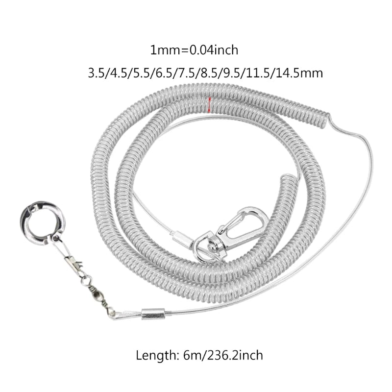 6m Flexible Parrot Bird Harness Leash with Leg Ring Anti-bite Outdoor Flying Training Rope for Birds Parakeet Cockatoo Cockatiel Zpaxo
