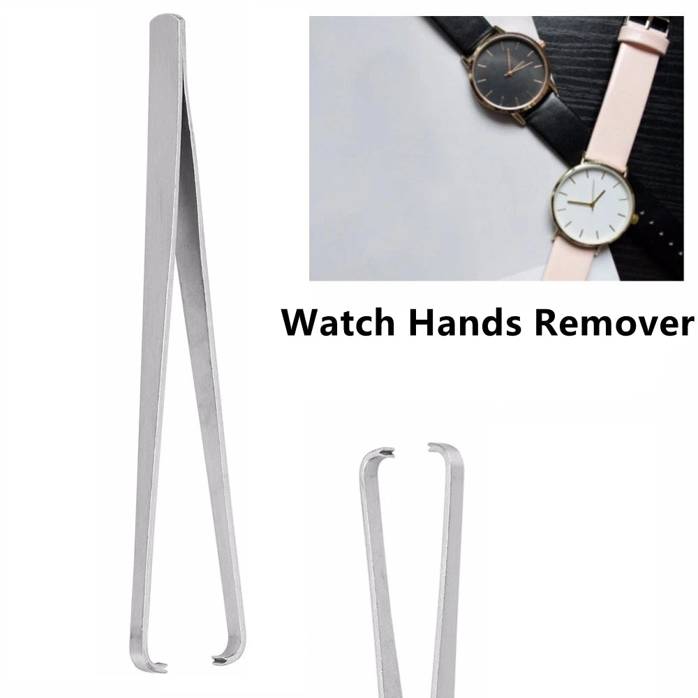 Stainless Steel Tweezer Professional Watch Hands Removal Repair Tool