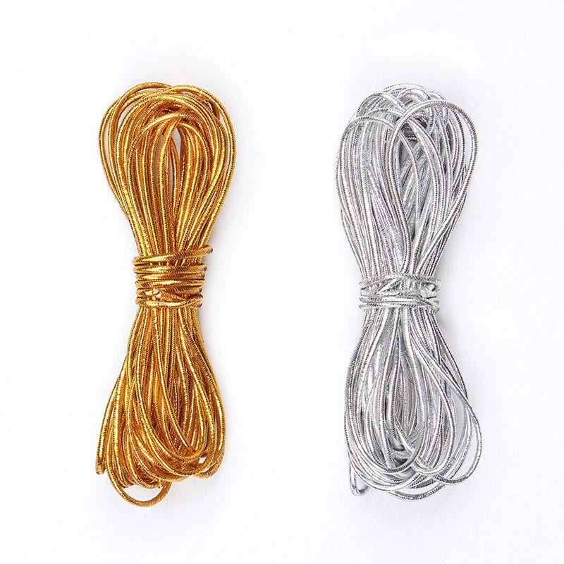 Dreadlock Braids Hair Accessories Silver Gold Braiding Hair Deco Styling Shimmer Stretchable African Braid Braided Elastic Cord Zpaxo