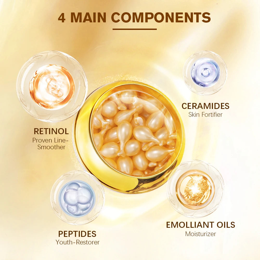Retinol Capsules Face Serum – 30pc Anti-Aging Moisturizer Retinol Face Serum Zpaxo