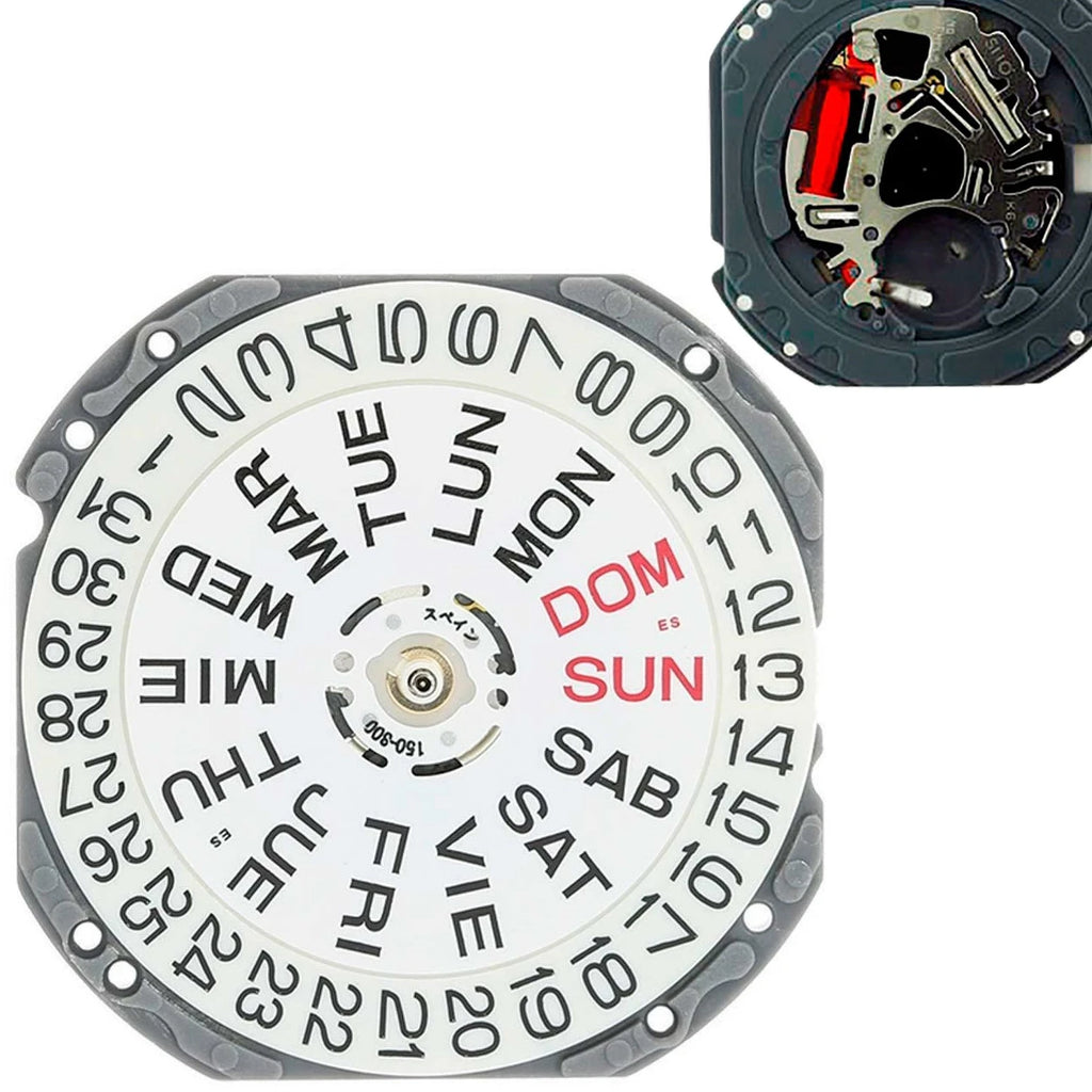 Dual Calander Japan SII TMI VJ43 3Hands Quartz Watch Replacement
