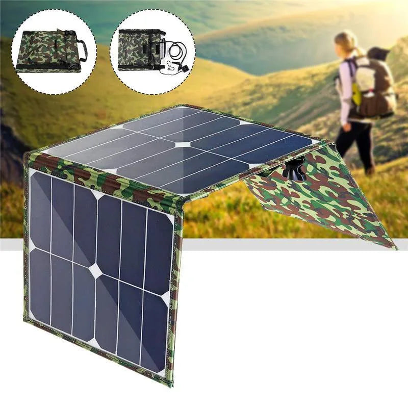 Solar Cell 80W Photovoltaic Panels USB Charger System Battery V 5V Portable Flexible Foldable Energy Power Sunpower Camping Set Zpaxo