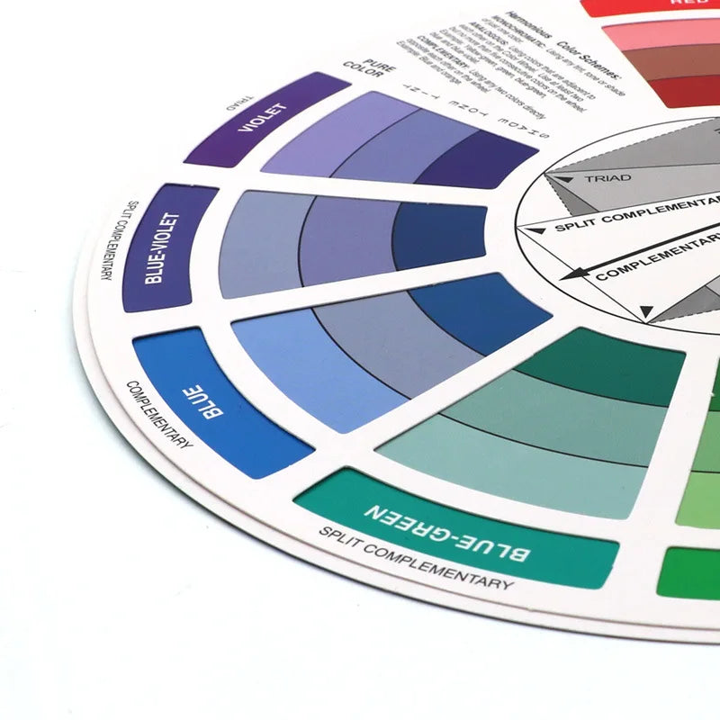 Professional 12 Color Paper Card Three-tier Design color Mixing Wheel Guidance Round central Circle Rotates Tattoo Nail Pigment Zpaxo