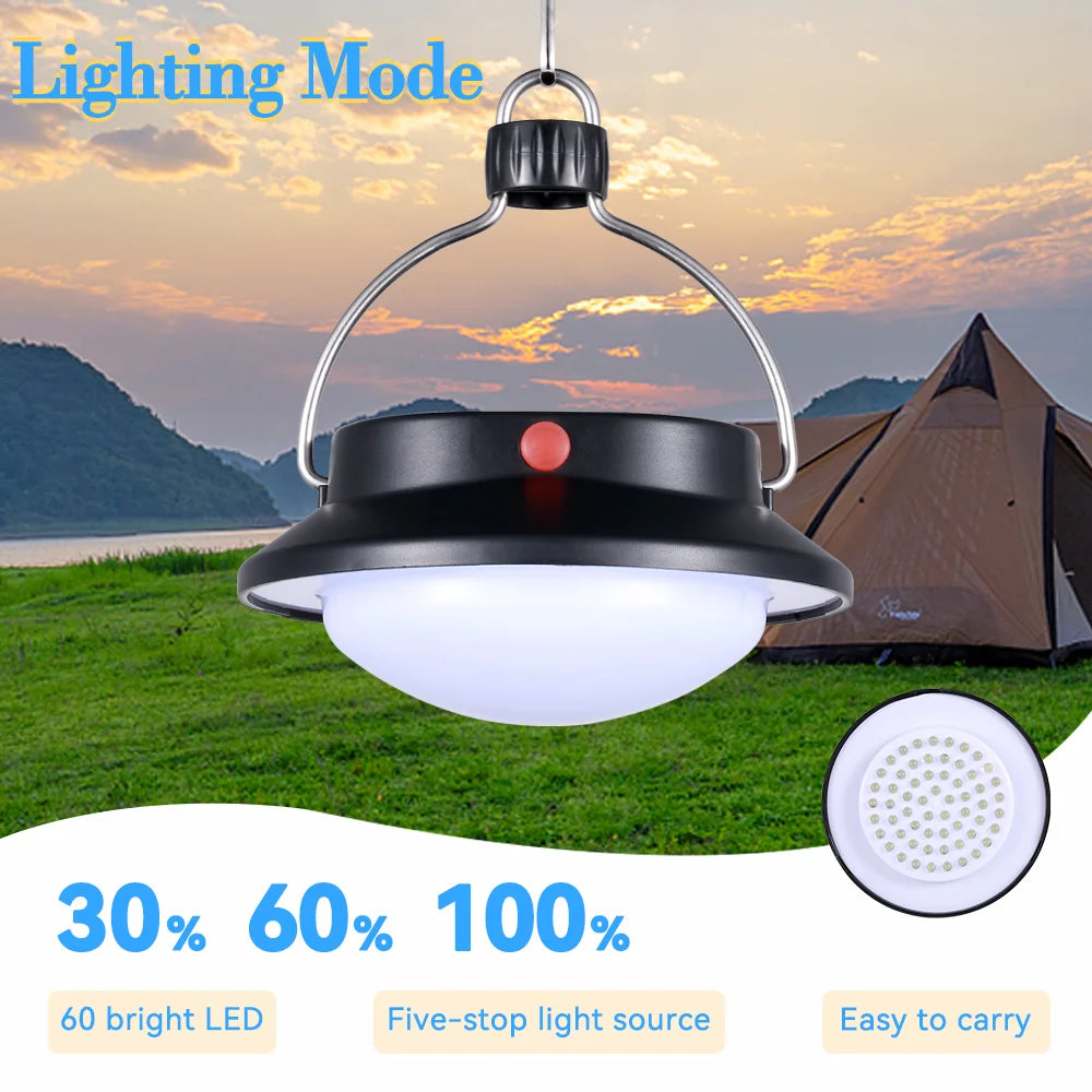 Solar Camping Light 630 Lm Portable Lantern Outdoor Waterproof Hiking Zpaxo