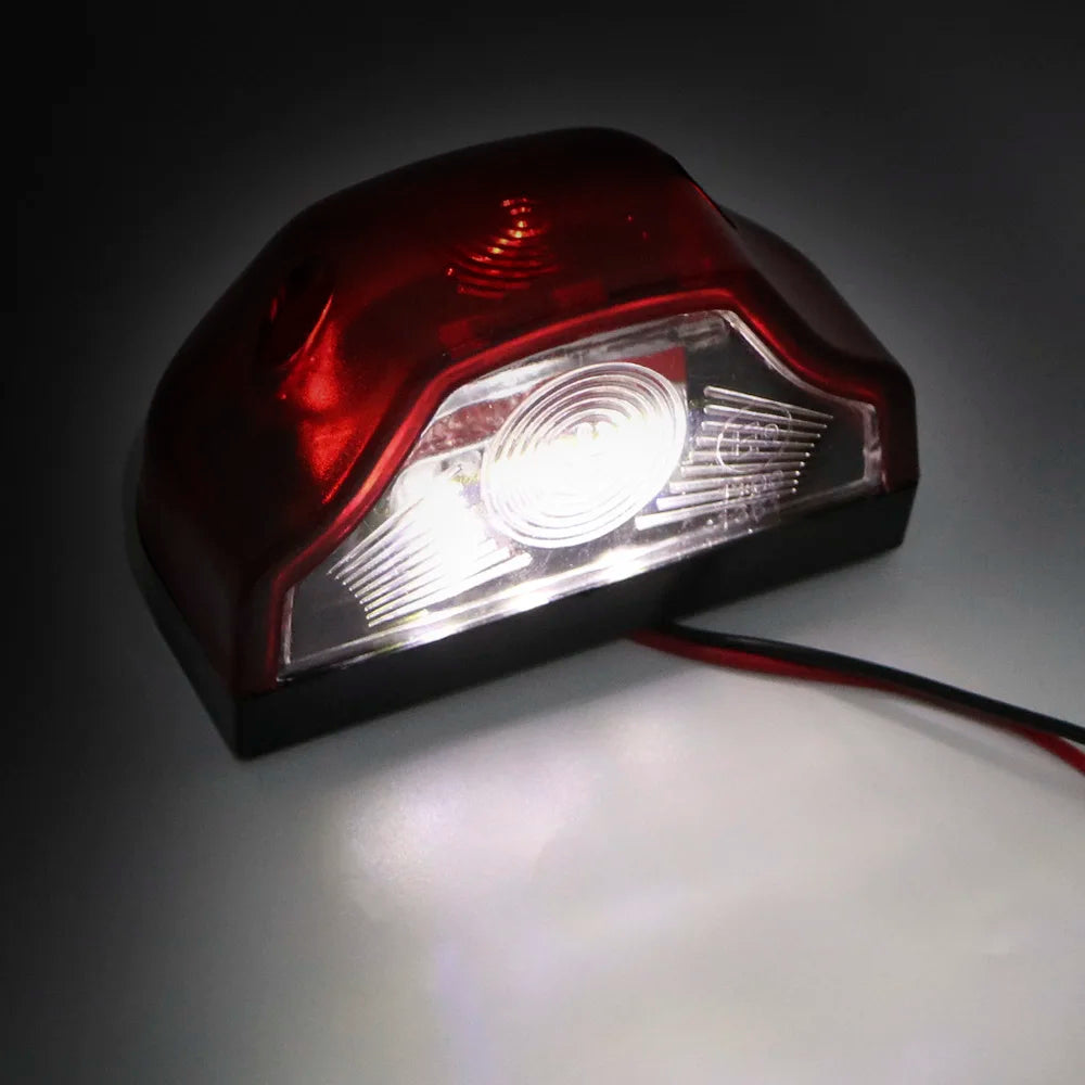 For Lorry Truck Trailer White Light 3 LED Car Number Lamps 2Pcs 12V-24V Car License Plate Light Car Accessories Waterproof Zpaxo