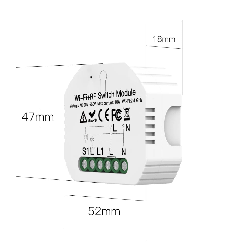 Light Switch Module Wifi Dimmer DIY RF 433 Mhz Relay Automation Wireless Remote Control Smart Life Tuya Alexa Google Home Mose Zpaxo
