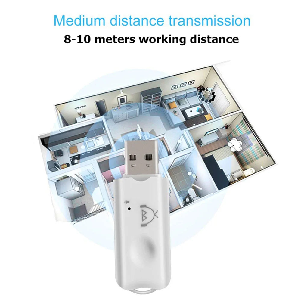Mini USB Bluetooth-Compatible Stereo Music Receiver Wireless Audio Adapter Dongle Kit With Microphone For Speaker For Phone Car Zpaxo