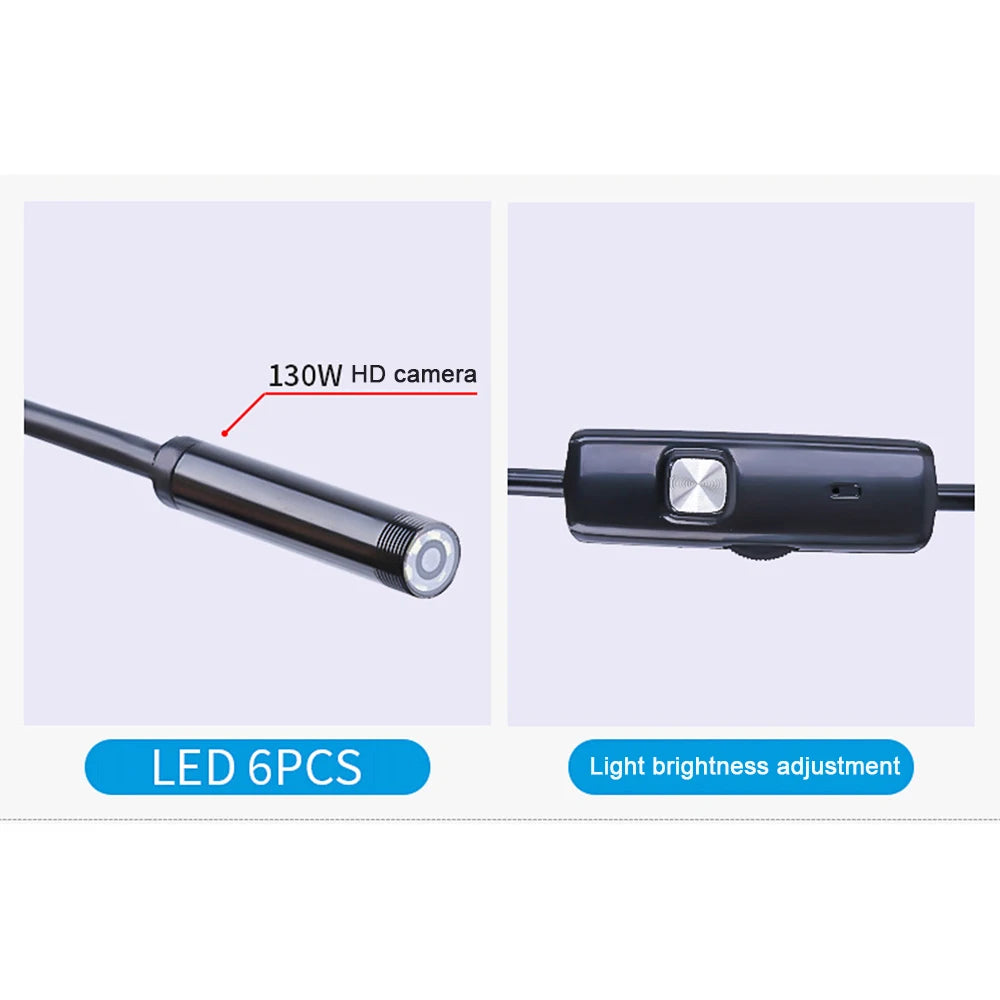 7mm Mini USB Endoscope Camera Waterproof HD Borescope Snake Inspection Tube Video Camera Adapter For Smartphone Computer Zpaxo