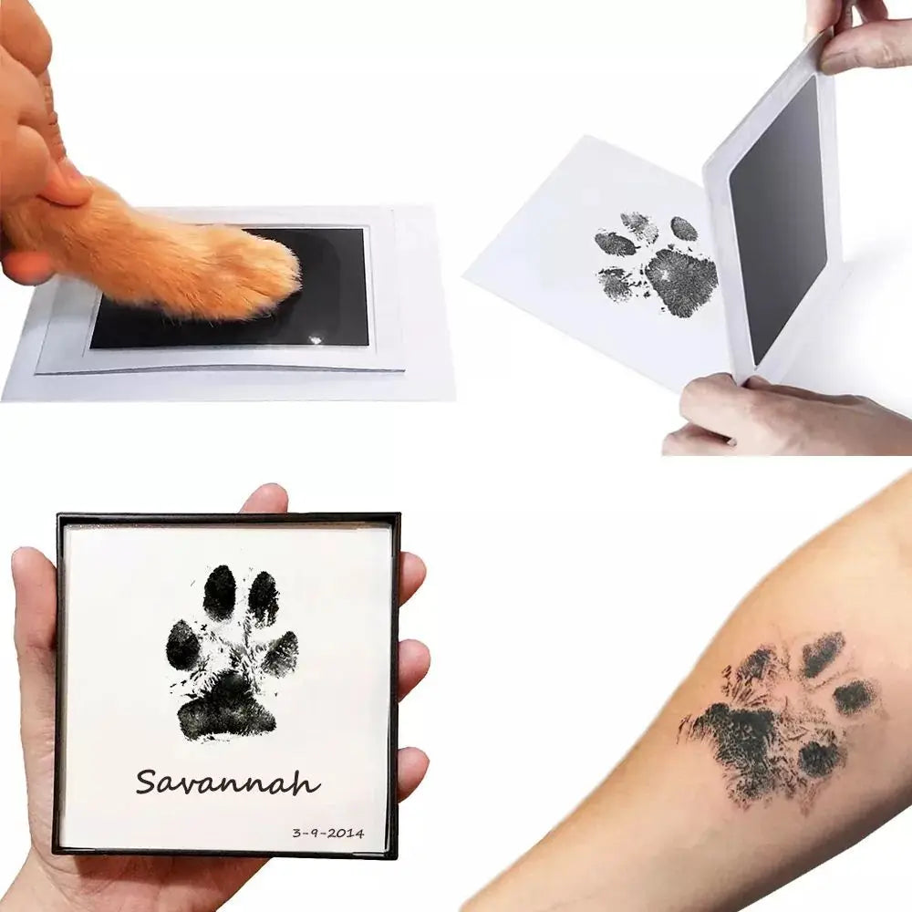 Large Pet Dog Cat Baby Handprint Footprint Contactless Stamp Pad