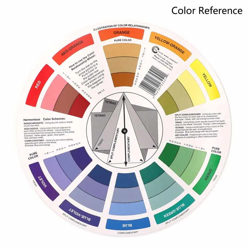 Professional 12 Color Paper Card Three-tier Design color Mixing Wheel Guidance Round central Circle Rotates Tattoo Nail Pigment Zpaxo