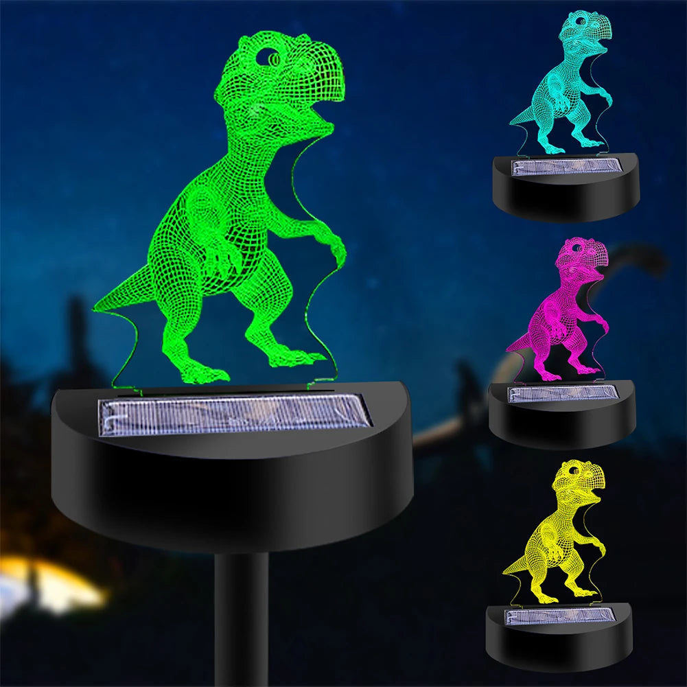 Acrylic 3D Dinosaur Solar Lawn Lamp Outdoor Projection Light Zpaxo Tyrannosaurus 1PCS China Mainland