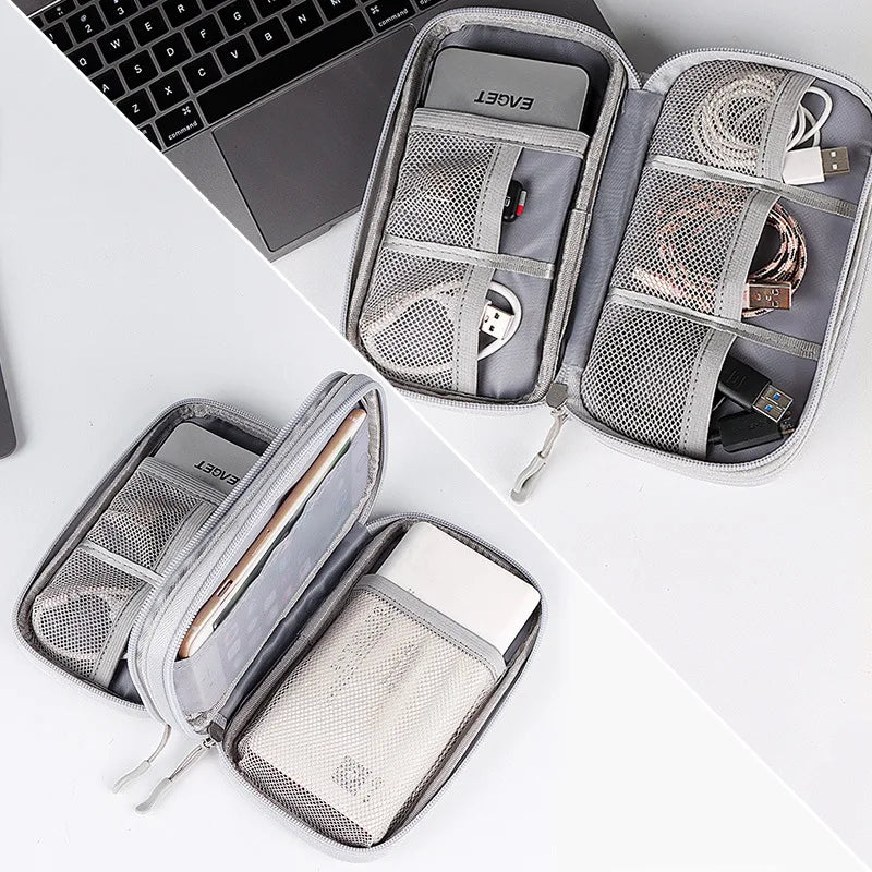 Double Layer Protective Travel Accessories Power Bank Bag Hard Drive Zpaxo