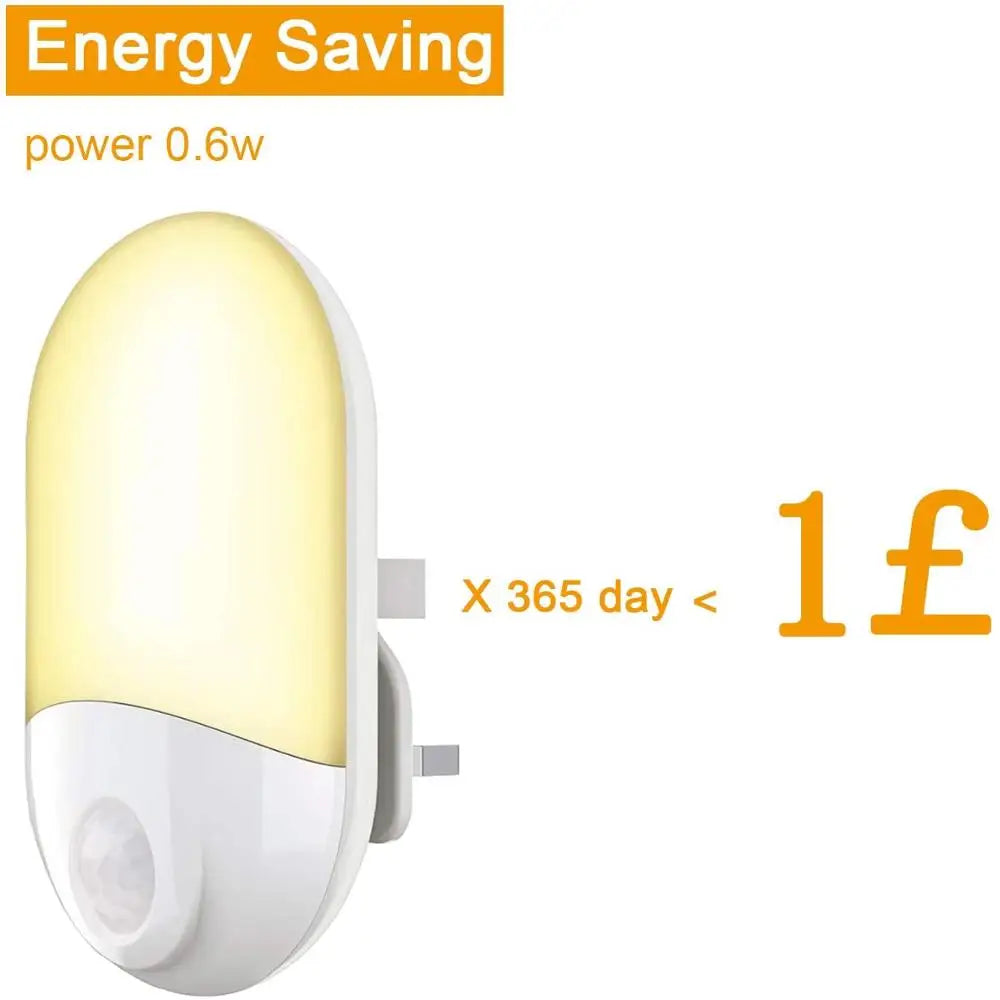 LED Night Light Infrared Control Body Motion Sensor Auto On/Off Wall Lamp For Baby Kids Bedroom Socket EU/US /UK Plug 90-260V Zpaxo