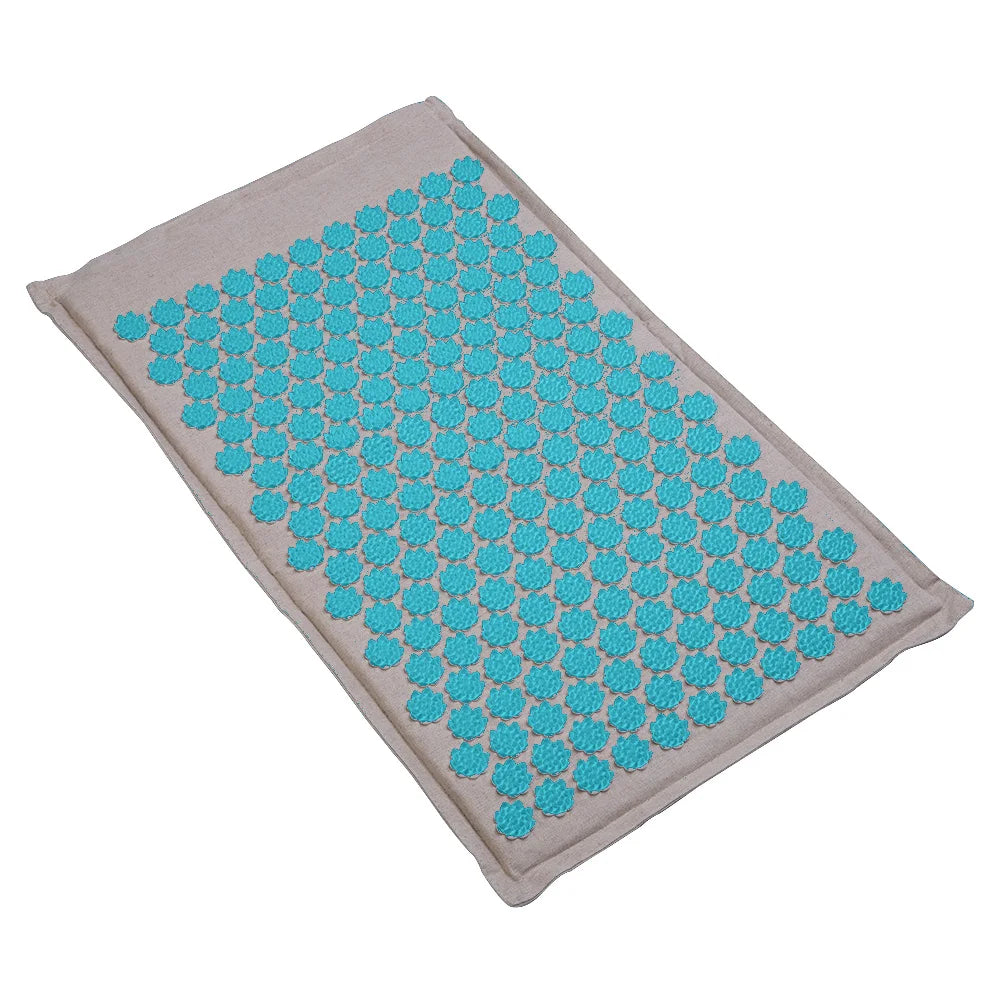 Lotus Spike Acupressure Mat Cushion Nature Linen Coconut Palm Back Neck Foot Massage Indoor Home Fitness Pillow Gym Mat Home Zpaxo 1pc Gray blue