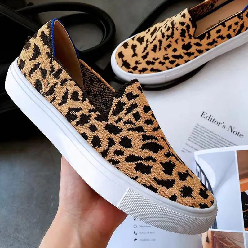 Women Loafers Flats Shoes Pregnant Outside Knitted Slip-On Spring/Autumn Round Toes Casual Womens Flats Shoes Zapatos Mujer Zpaxo