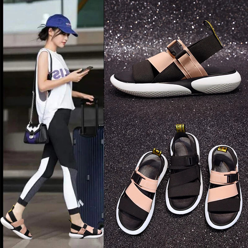 Sandals Female 2021 Summer New Non-slip All-match Flat-bottomed Student Sports and Leisure Beach Sandals Zpaxo