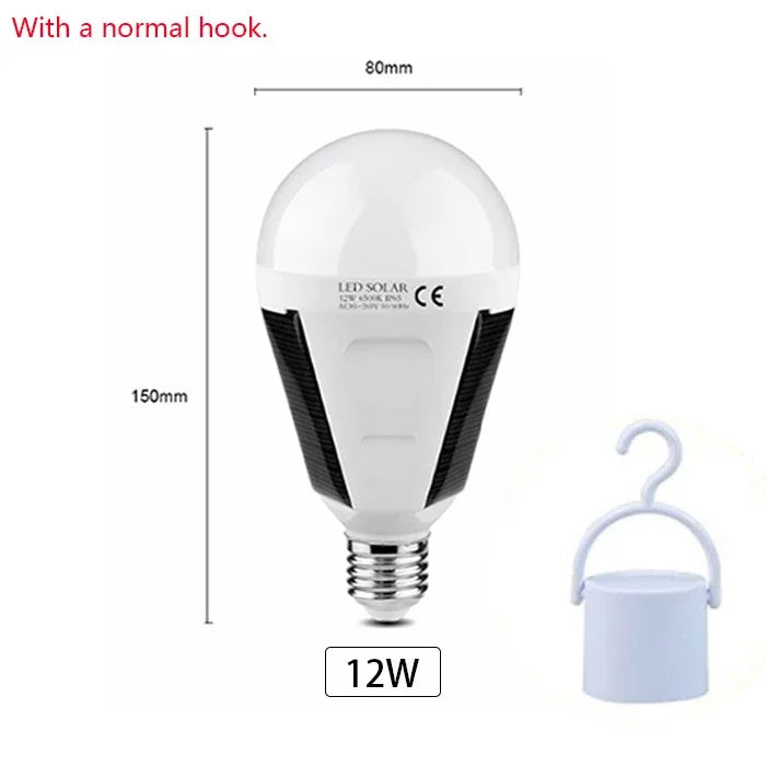 Solar LED Camping Lights 7W 12W E27 AC85V-265V Emergency Bulb Hook Zpaxo 12W 1PCS China Mainland