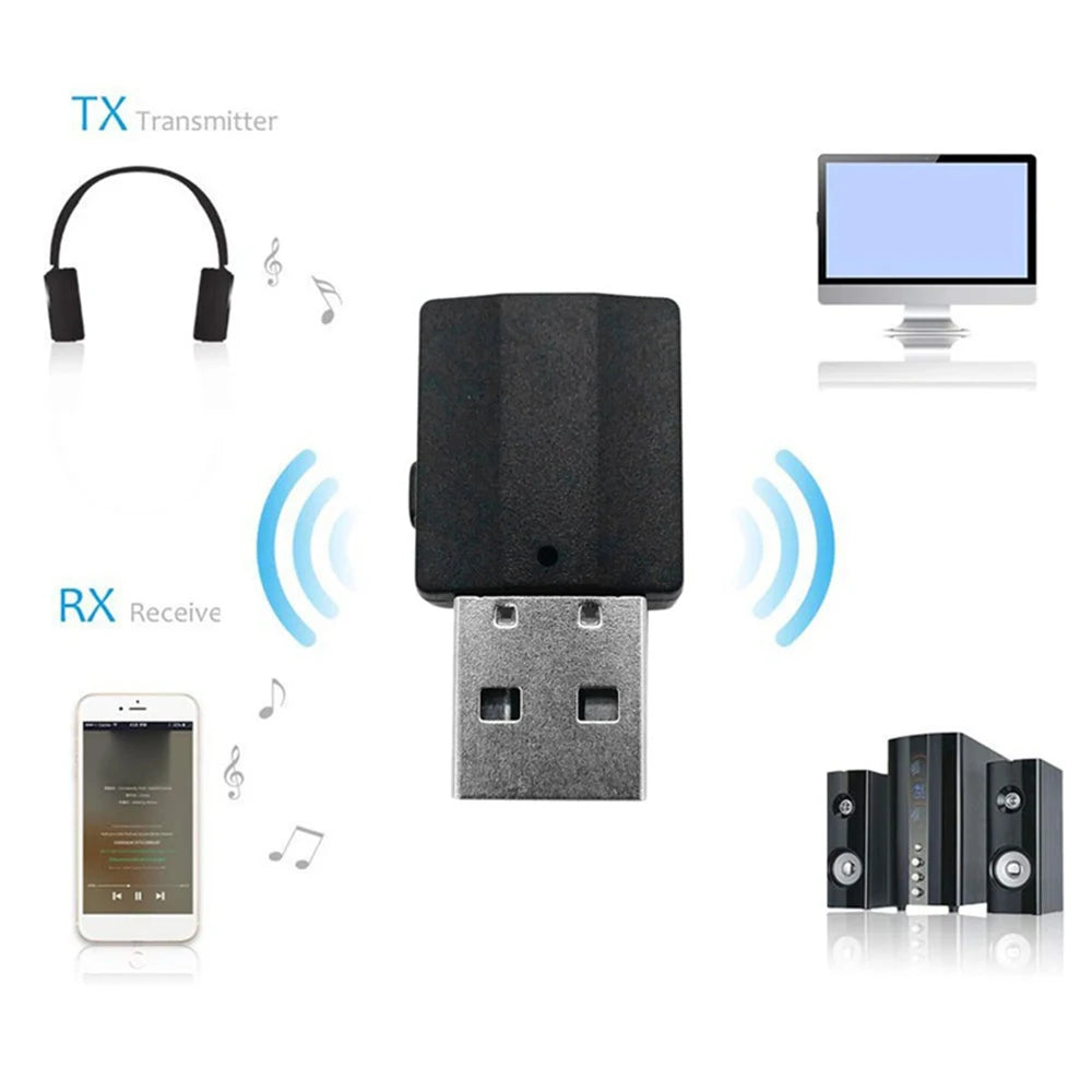 TV Bluetooth-Compatible 5.0 Receiver Transmitter 2 In 1 Wireless Adapters USB Adapter for PC Car Kit with Button Switch Zpaxo