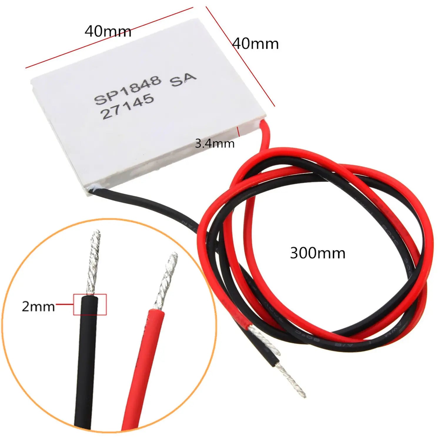 40 Thermoelectric Power Generator Peltier TEG Module Temperature 150