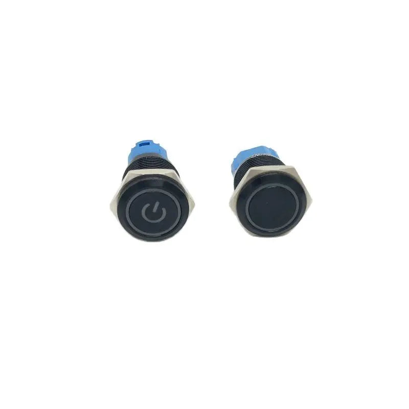 Black Metal Push Button Start Stop Power On Off Momentary Switch LED Backlit With Fixation 12 220 V Connected Electrical Outlets Zpaxo