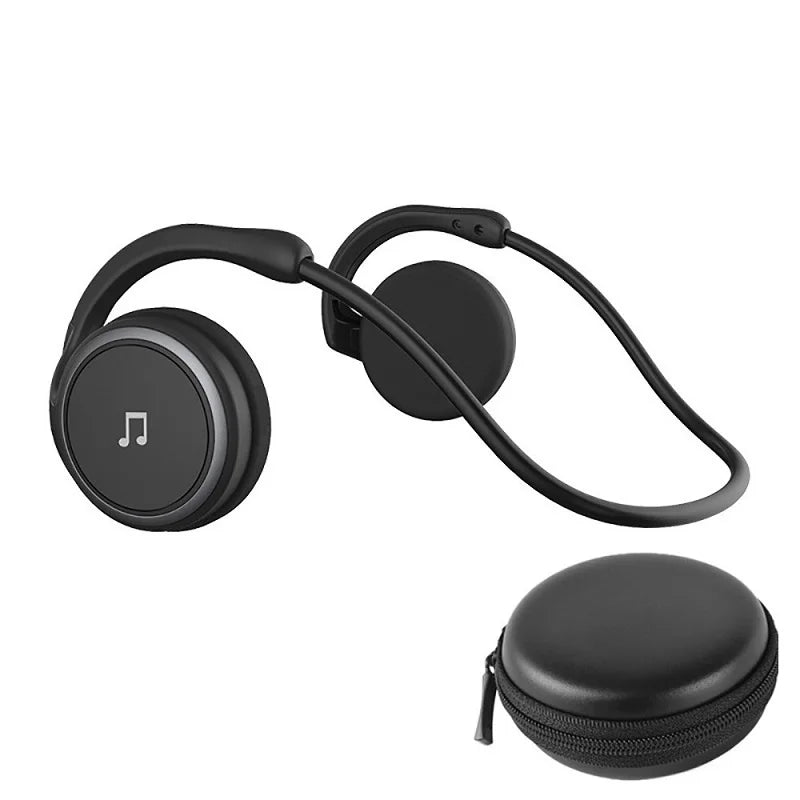 A6 Small Bluetooth Headphones Wrap Around Head Comfortable Wireless Zpaxo Black with Bag